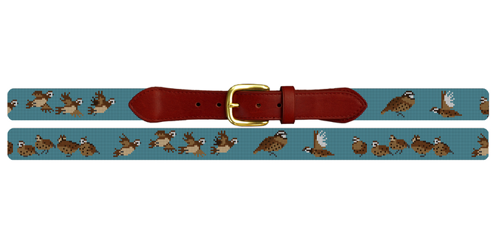 Bobwhite Quail Needlepoint Belt