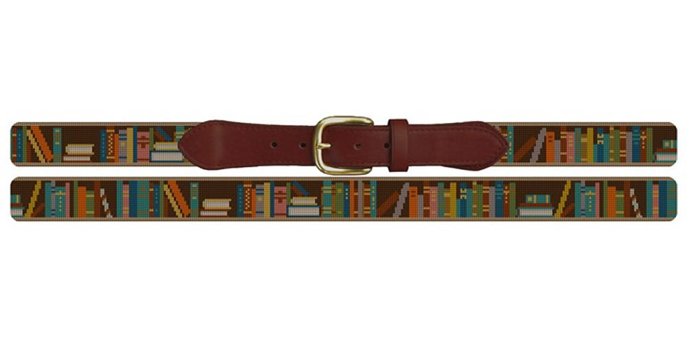 Bookshelf Needlepoint Belt