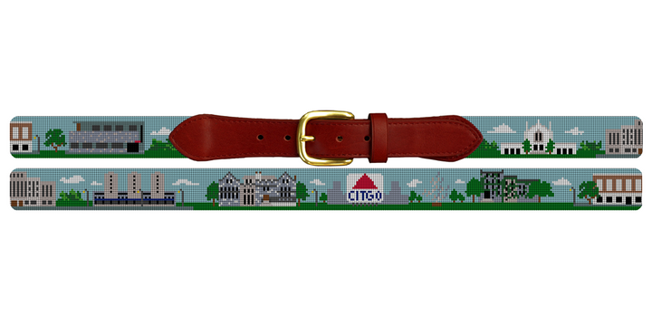 Boston MA Landscape Needlepoint Belt