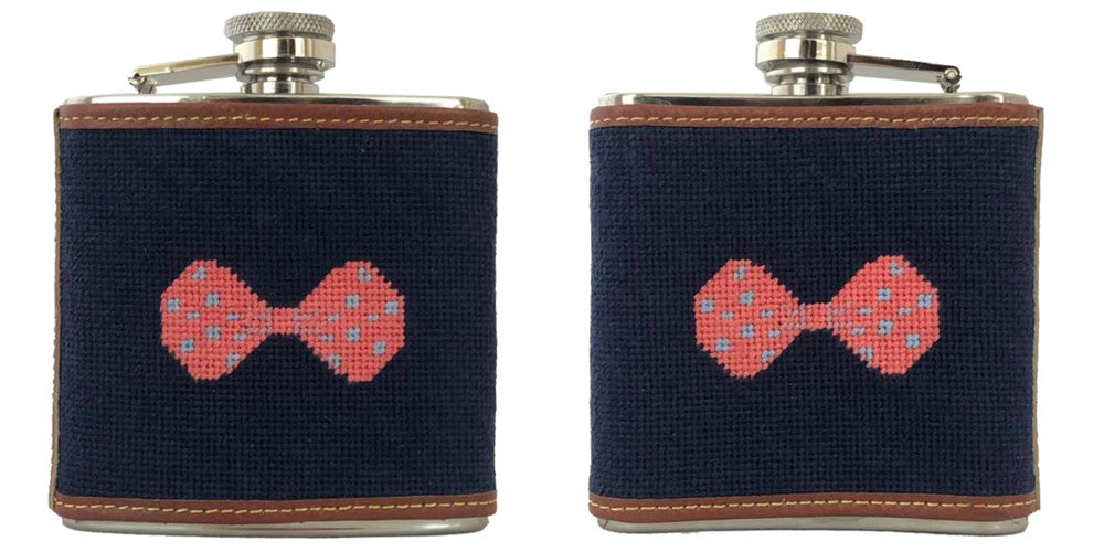 Bow Needlepoint Flask