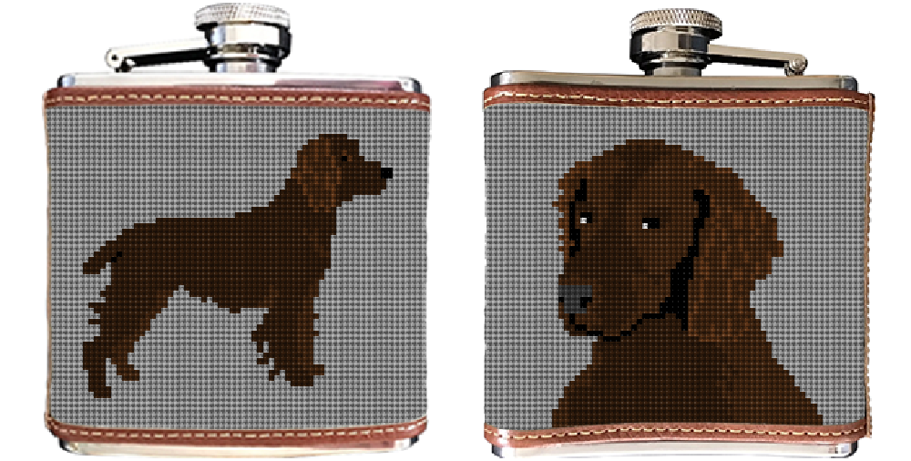 Boykin Spaniel Needlepoint Flask