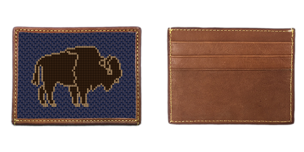 Buffalo Needlepoint Card Wallet