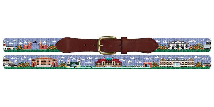 Cambridge Massachusetts Landscape Needlepoint Belt Harvard University