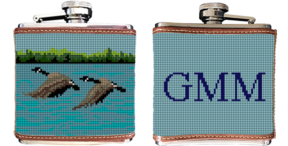 Canada Goose Needlepoint Flask