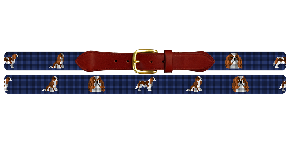 Cavalier King Charles Needlepoint Belt