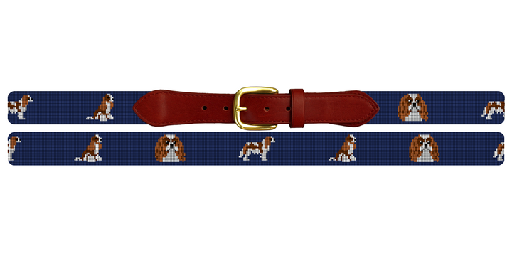 Cavalier King Charles Needlepoint Belt