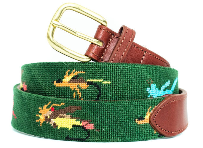 Colorado Fishing Flies Needlepoint Belt