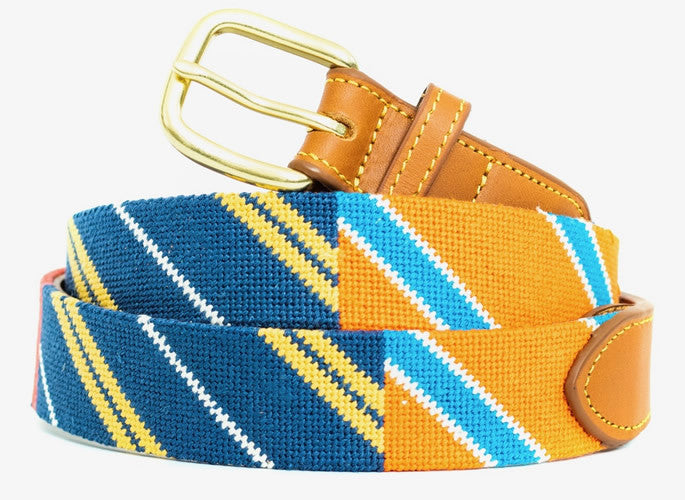 Colorful Diagonal Stripes Needlepoint Belt
