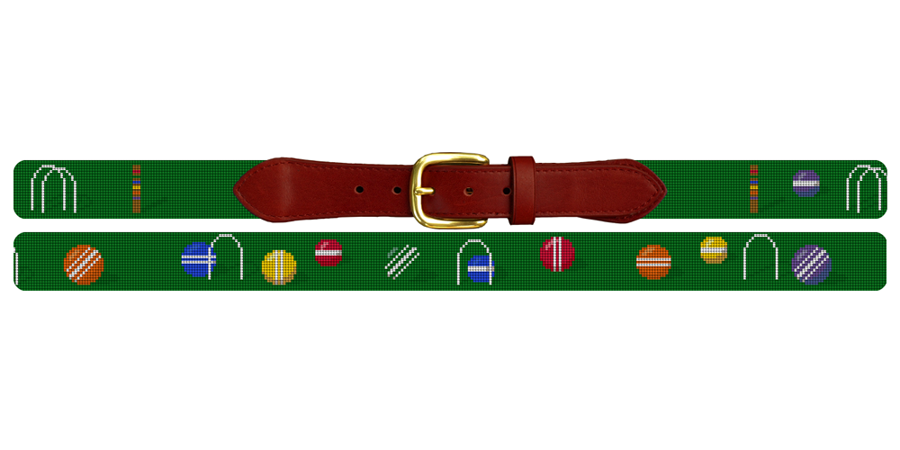 Colorful Croquet Needlepoint Belt