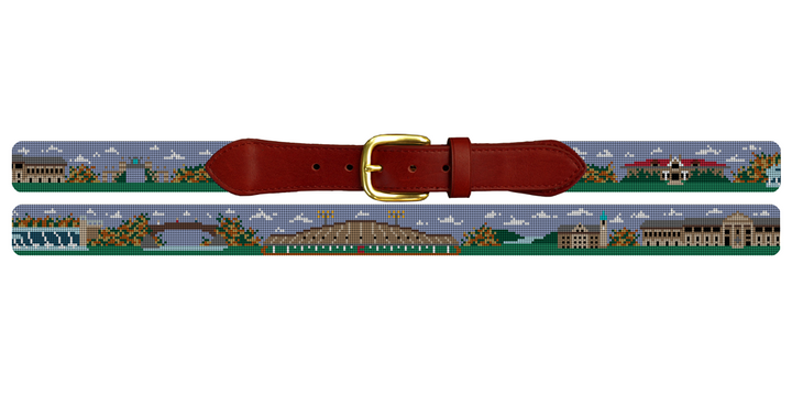 Ithaca New York Landscape Needlepoint Belt