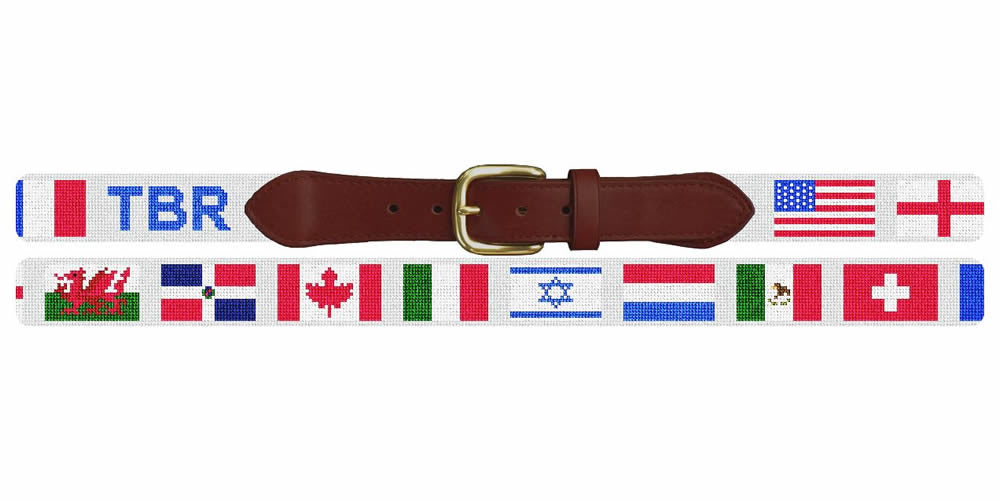Custom Flags Needlepoint Belt
