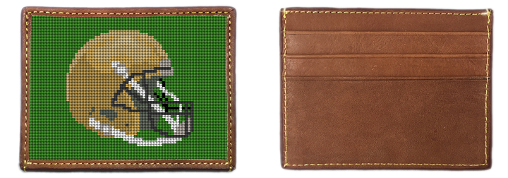 Custom Football Helmet Needlepoint Card Wallet