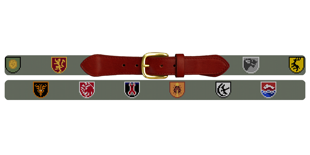 Custom Family Crest Needlepoint Belt