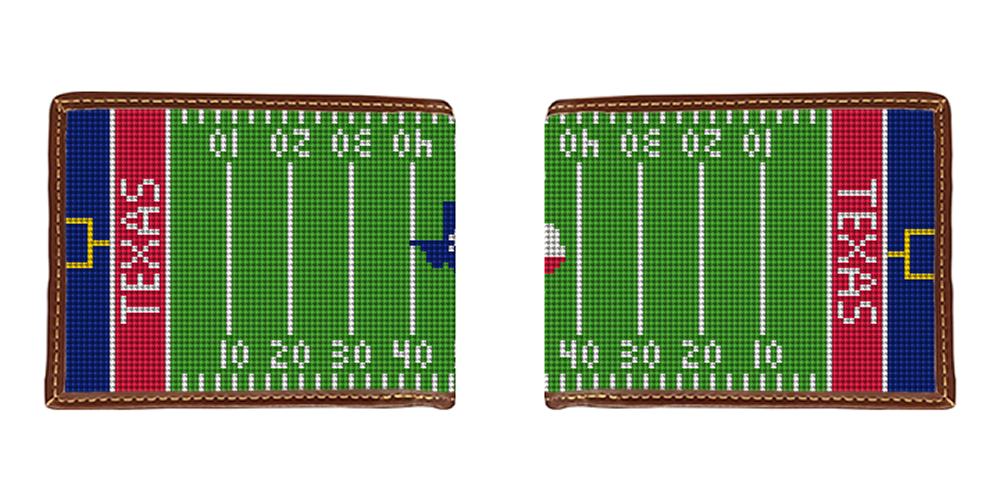 Custom Football Field Needlepoint Wallet