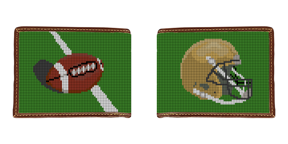 Custom Football Needlepoint Wallet