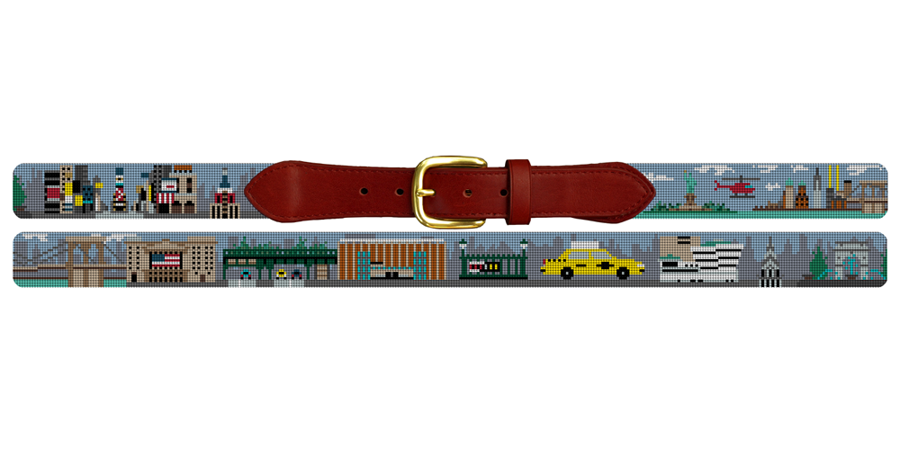 Custom Landscape Needlepoint Belt
