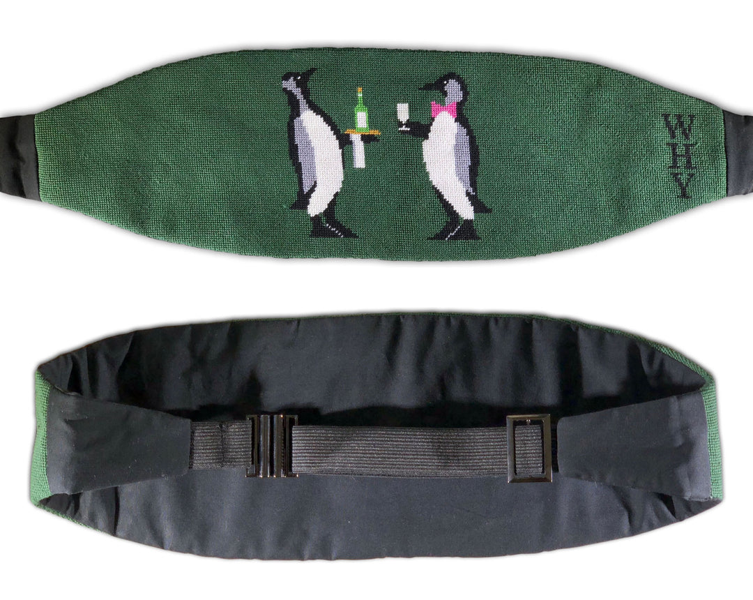 Custom Penguin Needlepoint Cummerbund