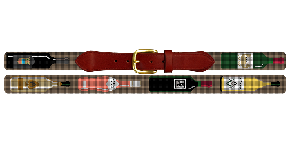 Custom Wine Needlepoint Belt