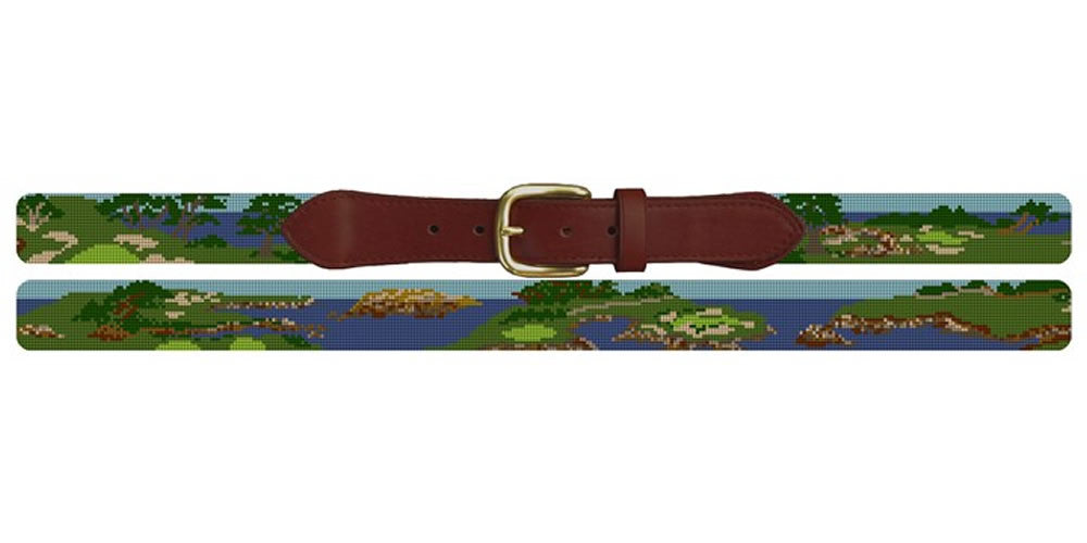 Cypress Point Coastal Golf Needlepoint Belt