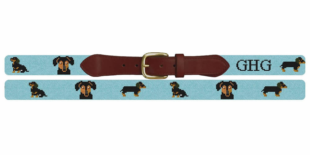 Dachshund Needlepoint Belt