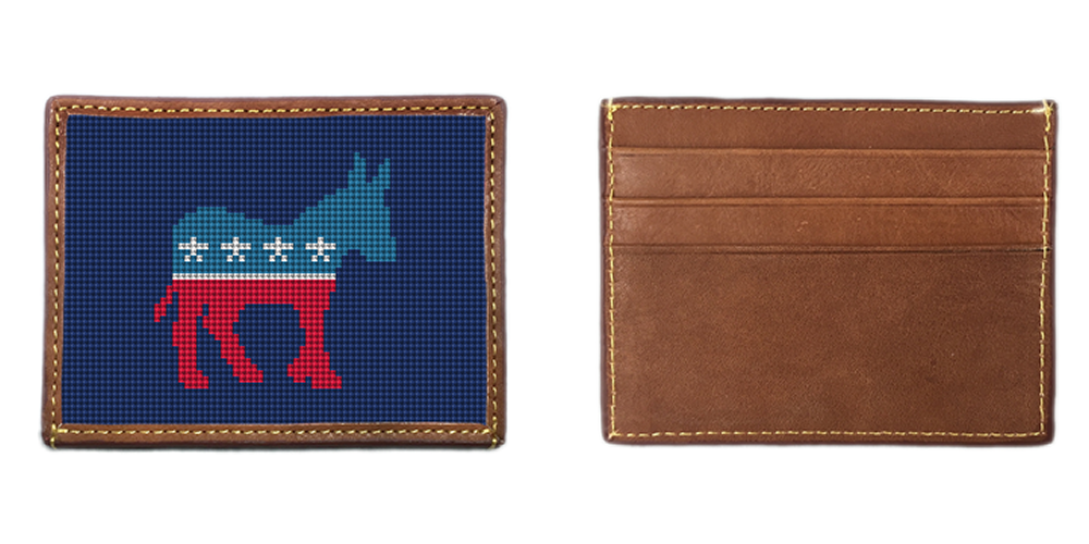 Democratic Needlepoint Card Wallet