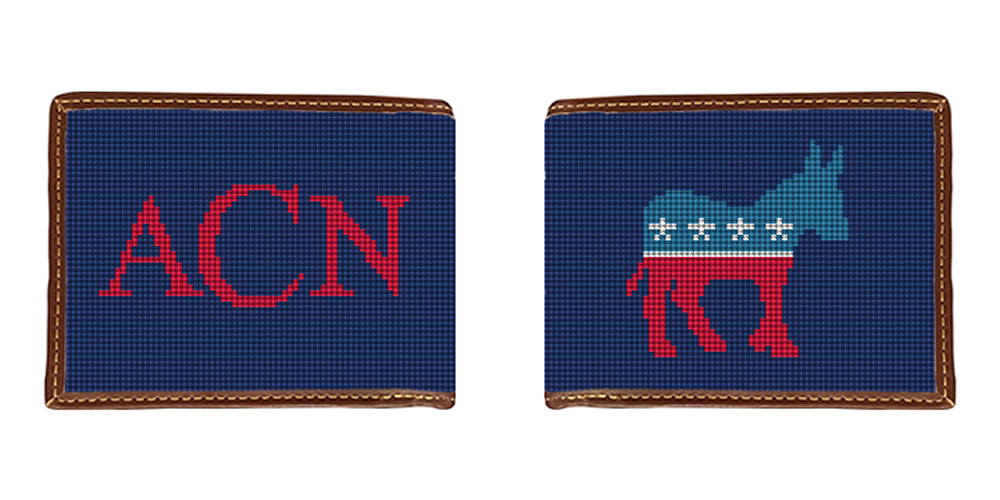 Democratic Needlepoint Wallet