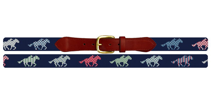 Derby Day Needlepoint Belt