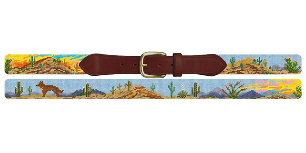 Desert Sunset Landscape Needlepoint Belt