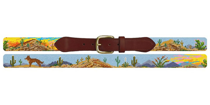 Desert Sunset Landscape Needlepoint Belt
