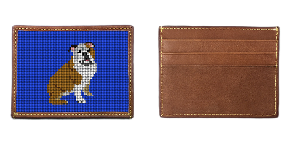 English Bulldog Needlepoint Card Wallet