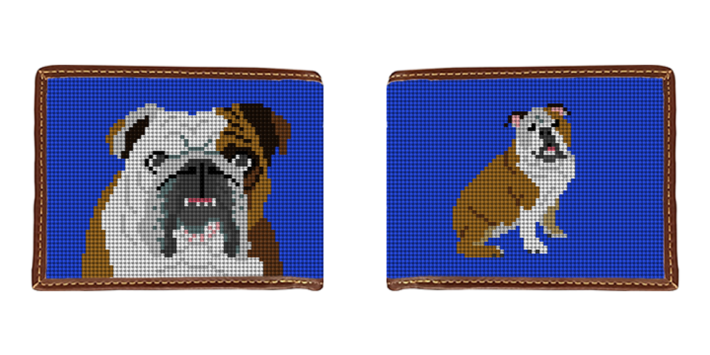 English Bulldog Needlepoint Wallet