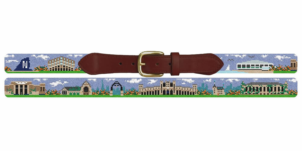 Evanston Illinois Landscape Needlepoint Belt