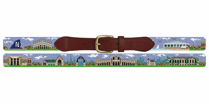 Evanston Illinois Landscape Needlepoint Belt