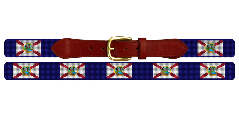 Florida Flag Needlepoint Belt
