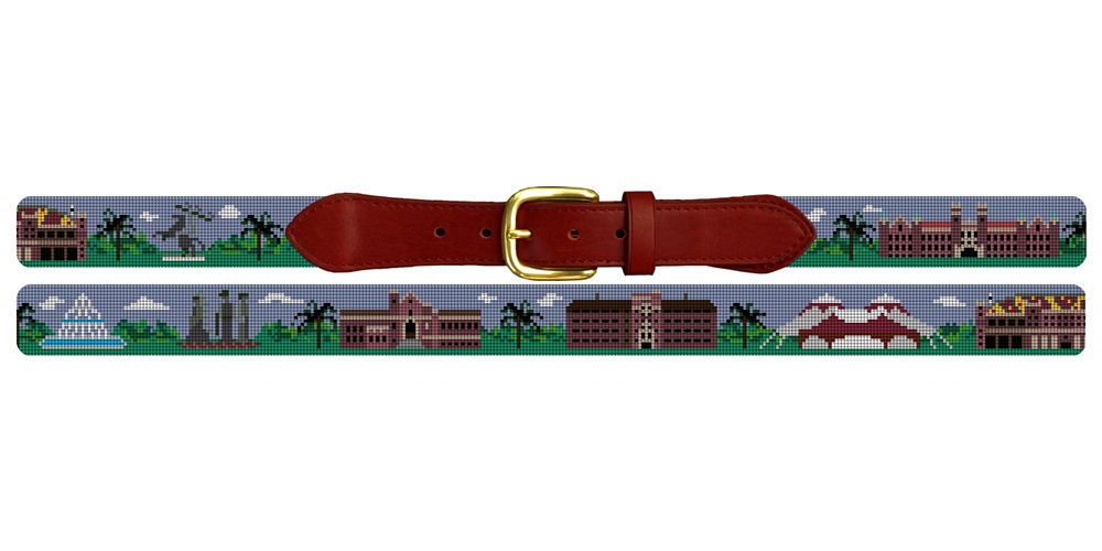 Tallahassee Florida Landscape Needlepoint Belt