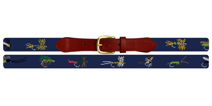 Fly Fishing Needlepoint Belt