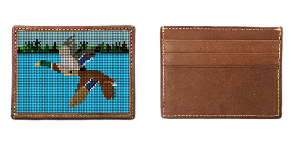 Flying Mallards Needlepoint Card Wallet