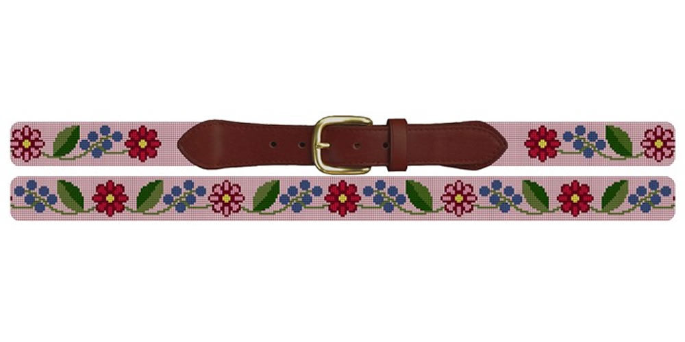 Fresh Floral Needlepoint Belt