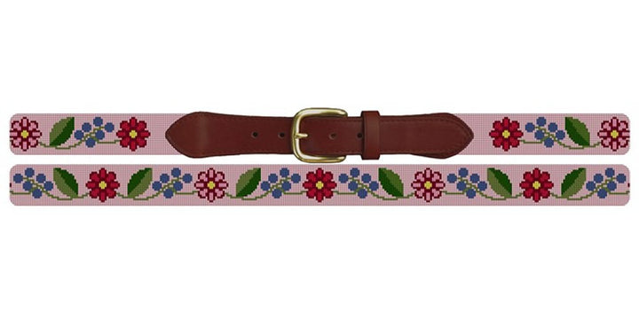 Fresh Floral Needlepoint Belt