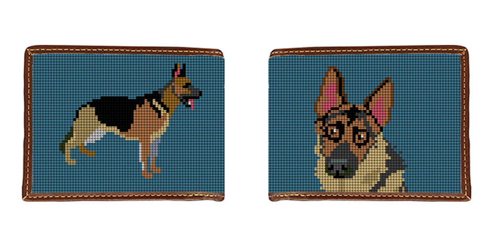 German Shepherd Needlepoint Wallet