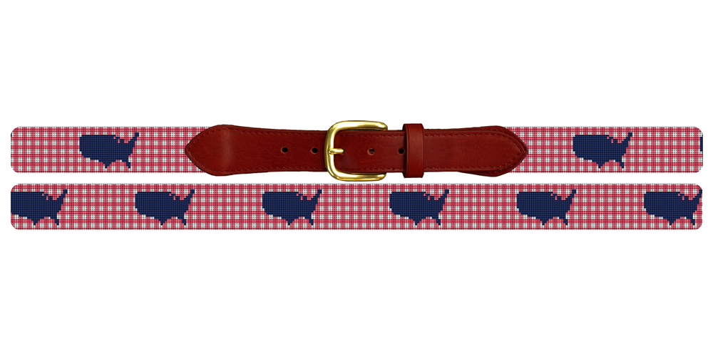 Gingham America Needlepoint Belt