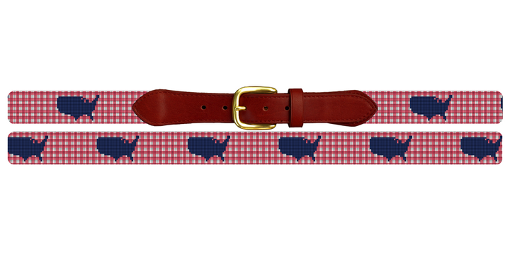 Gingham America Needlepoint Belt