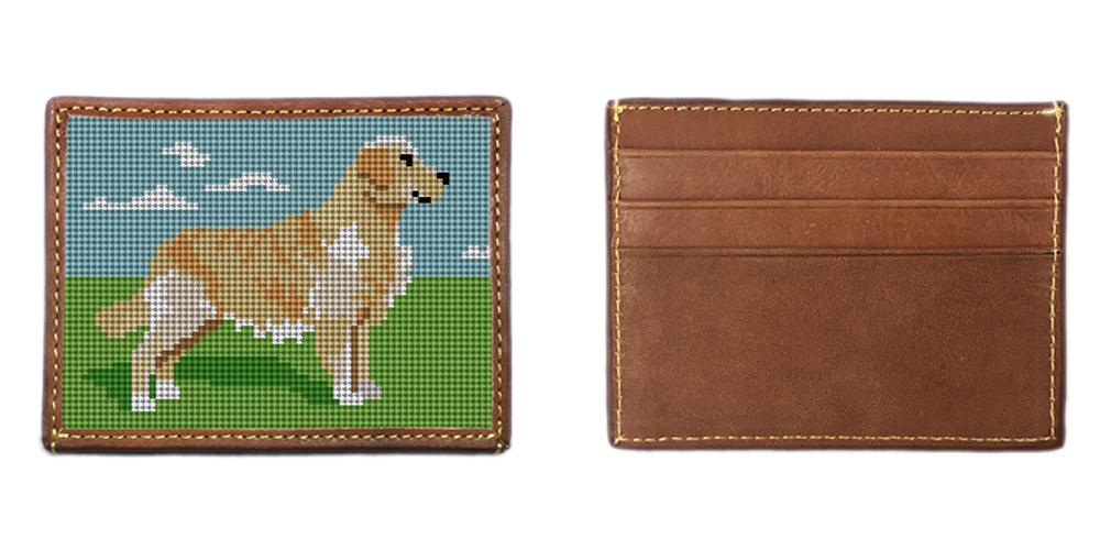 Golden Retriever Needlepoint Card Wallet