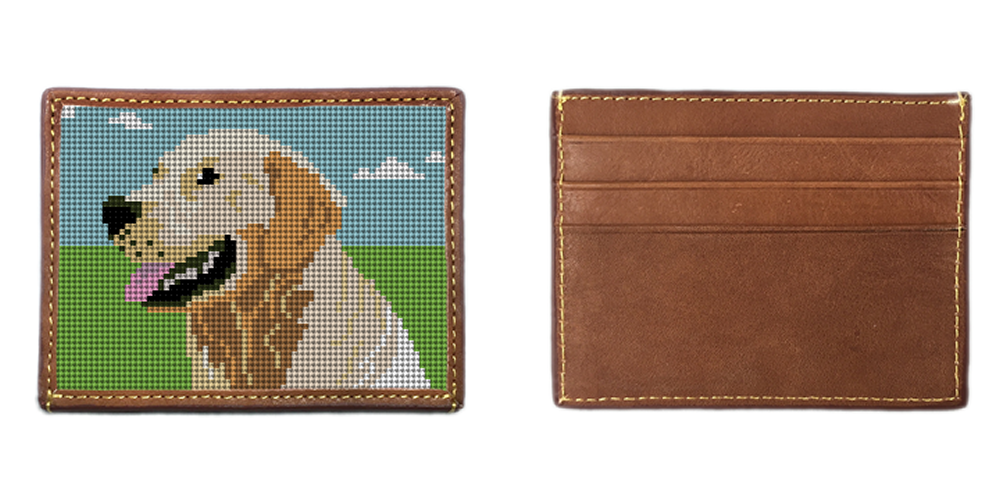 Golden Retriever Portrait Needlepoint Card Wallet