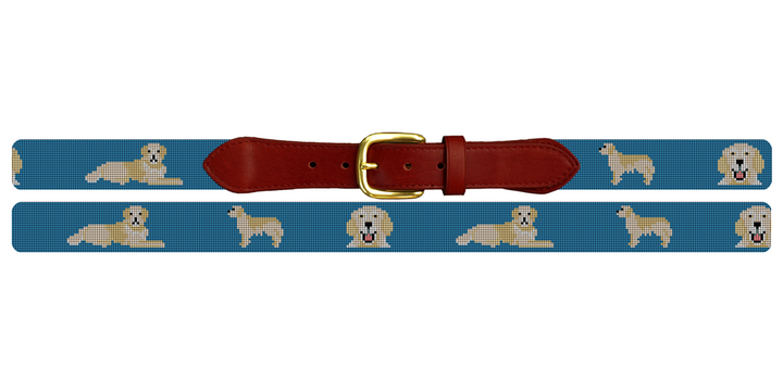 Golden Retriever Needlepoint Belt