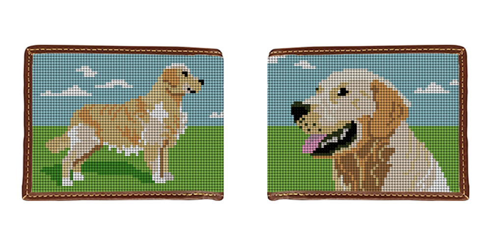 Golden Retriever Needlepoint Wallet