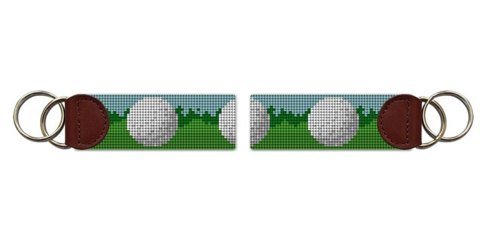 Golf Ball Needlepoint Key Fob