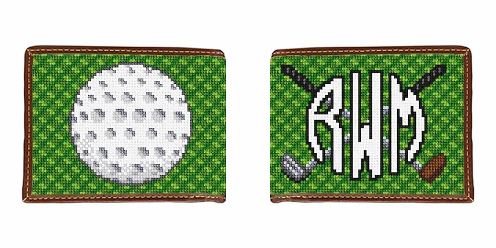 Golf Ball Needlepoint Wallet