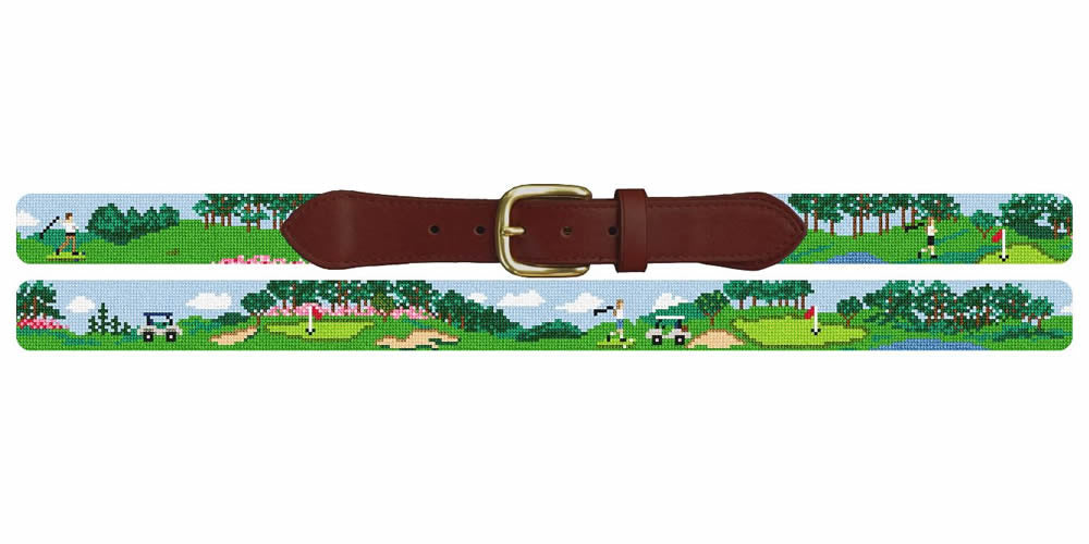 Golf Outing Needlepoint Belt