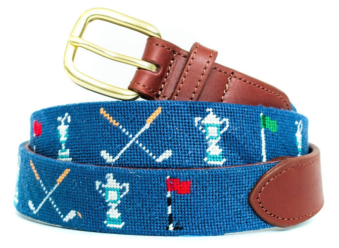 Golf Trophy Needlepoint Belt